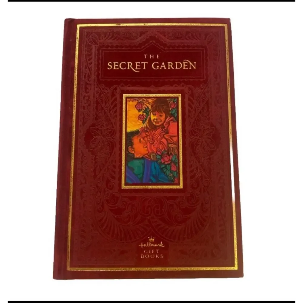 The Secret Garden Hallmark Gift Book 2001 Red Velvet Hardcover Ribbon Bookmark